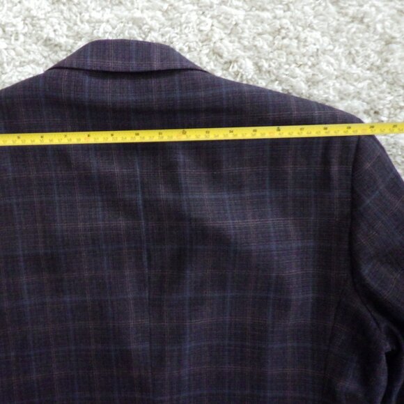 Calvin Klein Men's Blazer Sport Coat Jacket Size 46R Burgandy Blue Wool Blend - Picture 9 of 9